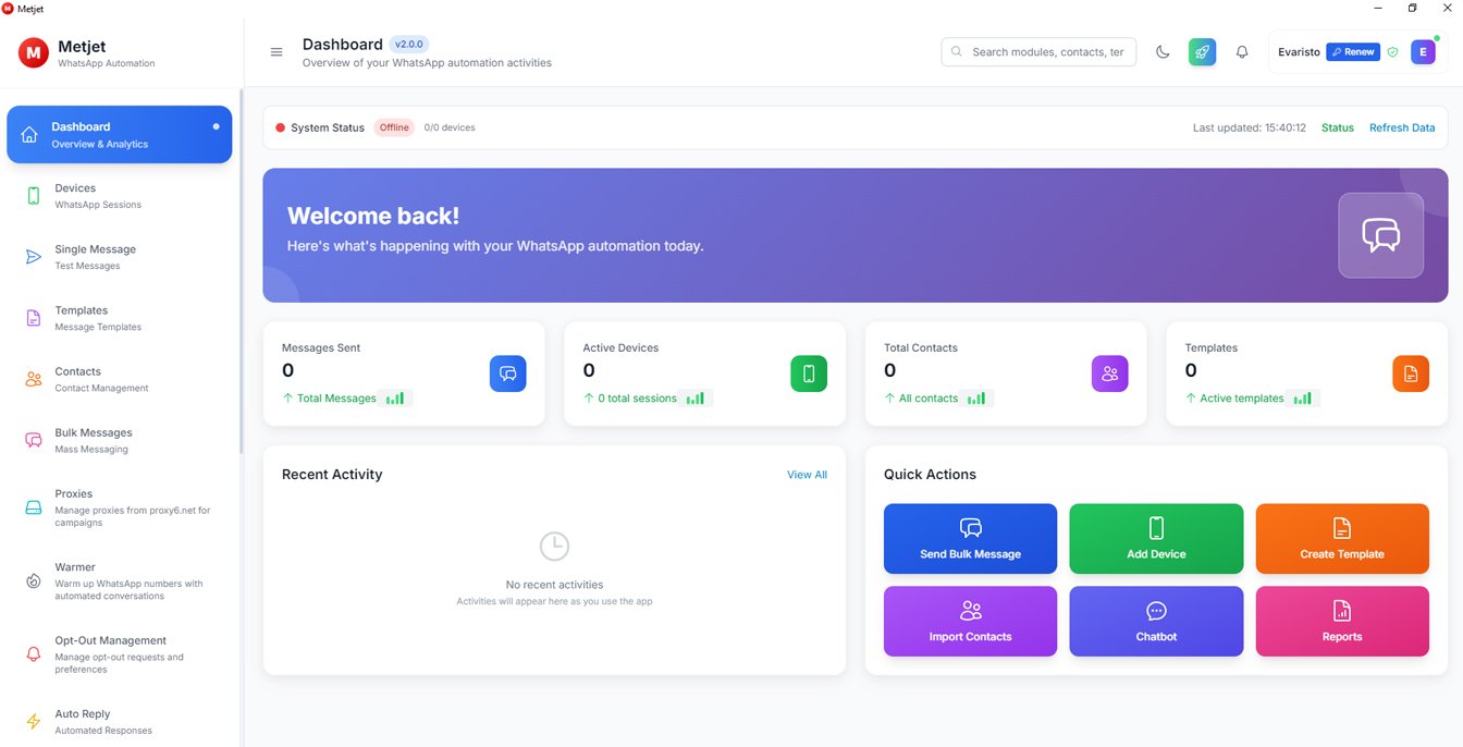MetjetBot WhatsApp Desktop Application Loading Screen